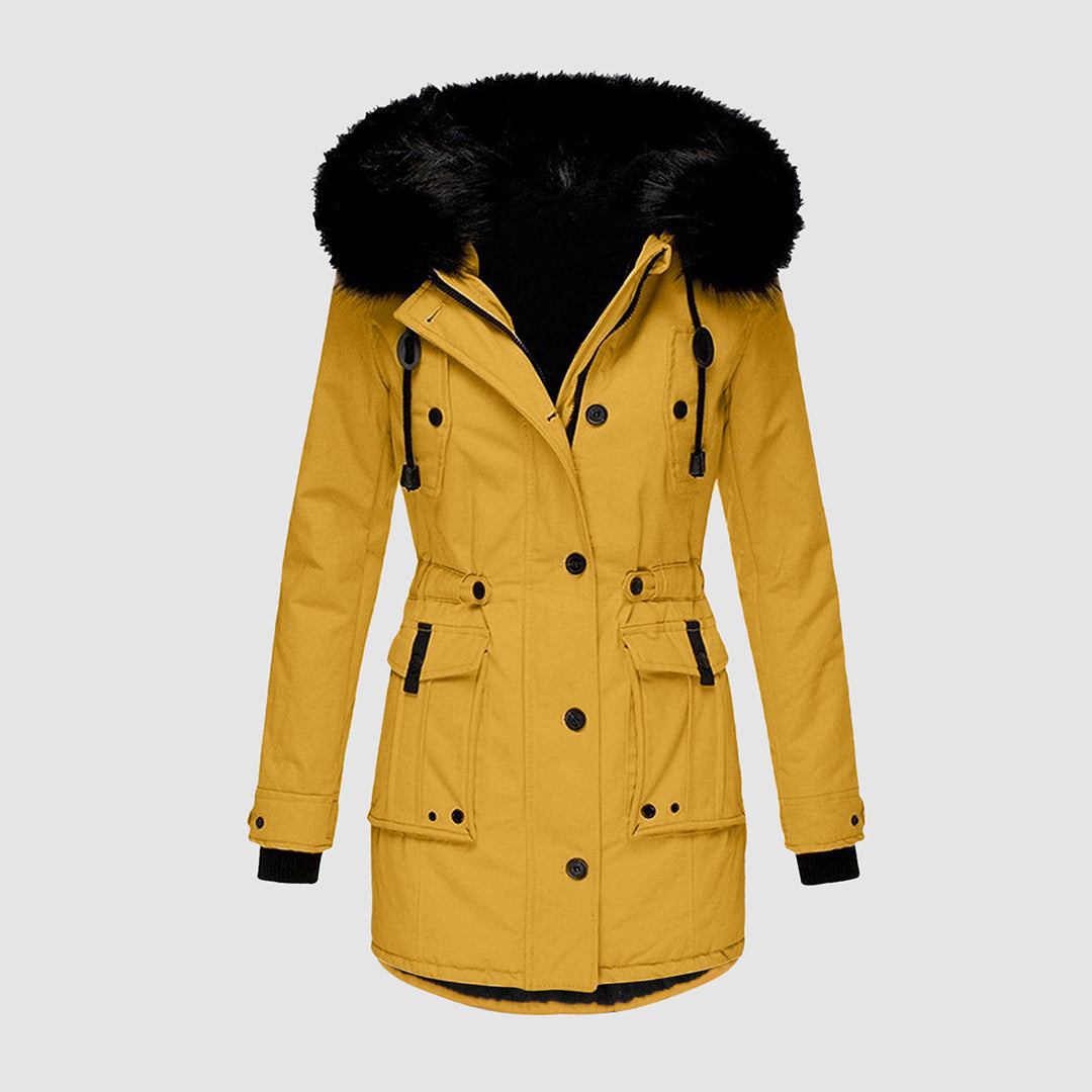 Waterproof winter jacket with hood for women