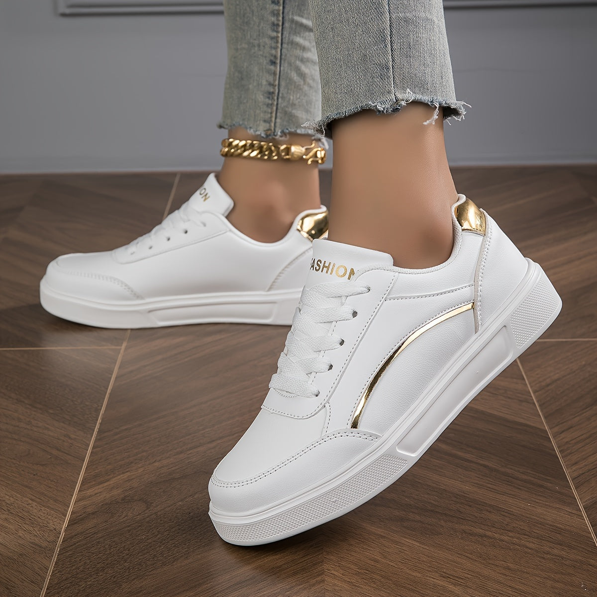 Solid Color Women's Sneakers With Soft Sole