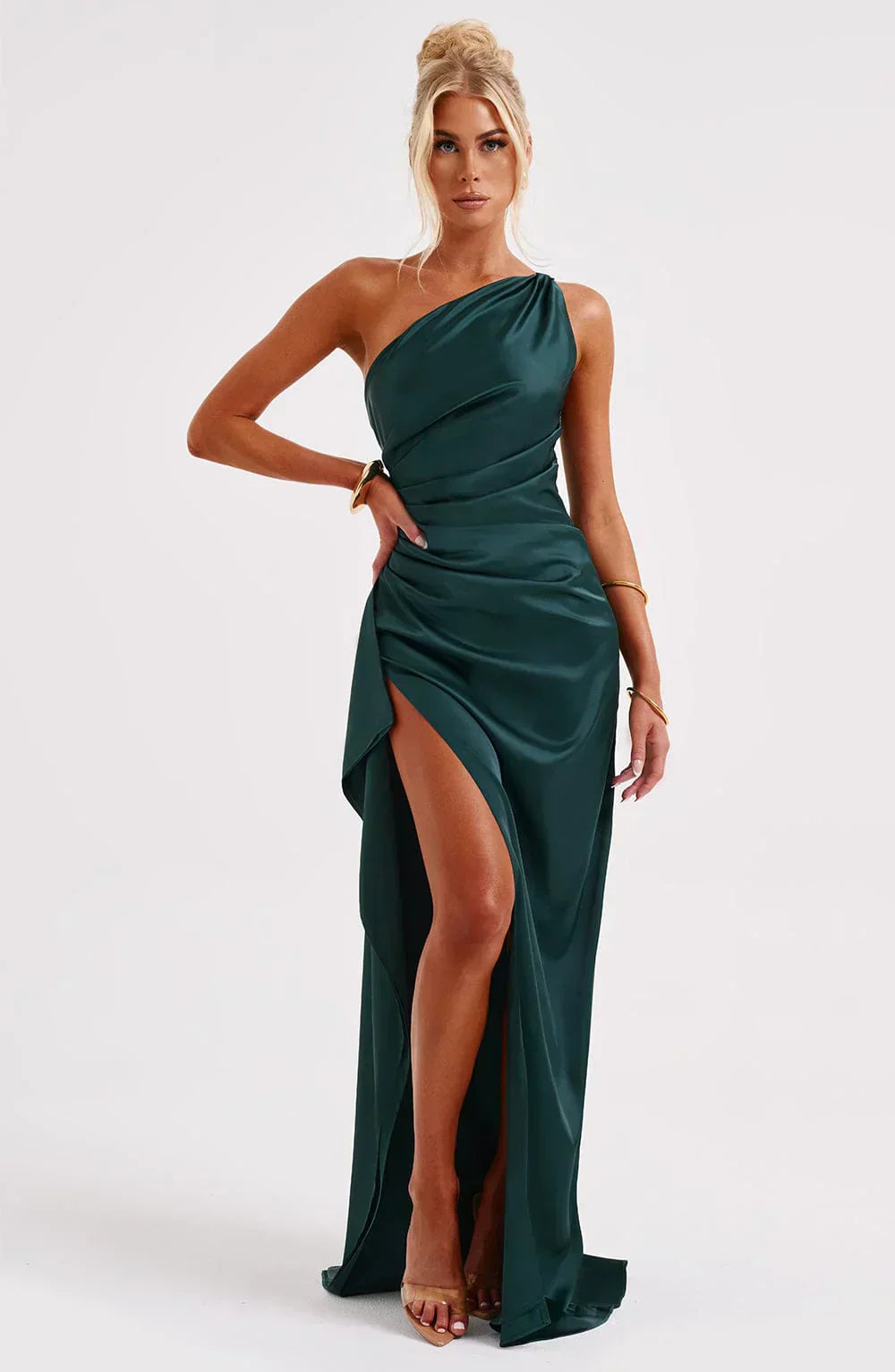 Satin Slit Dress