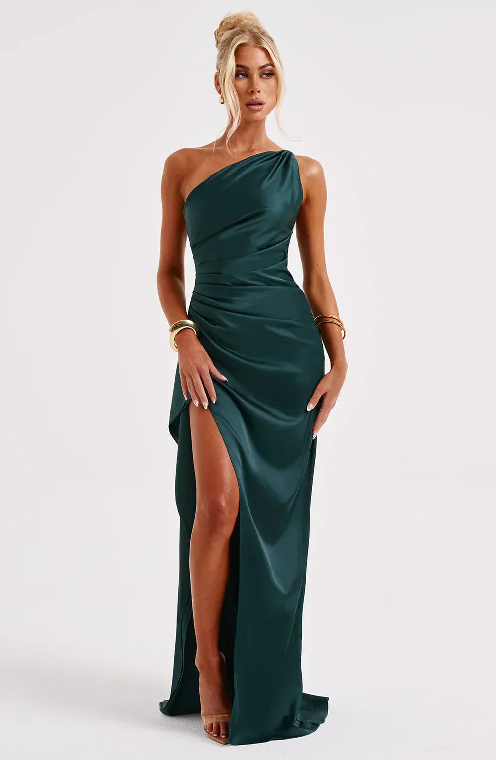 Satin Slit Dress