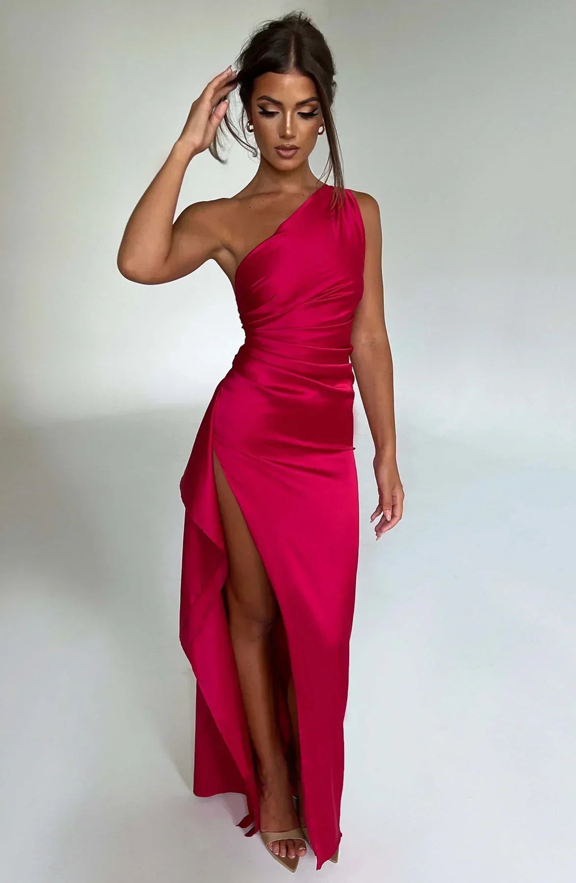 Satin Slit Dress