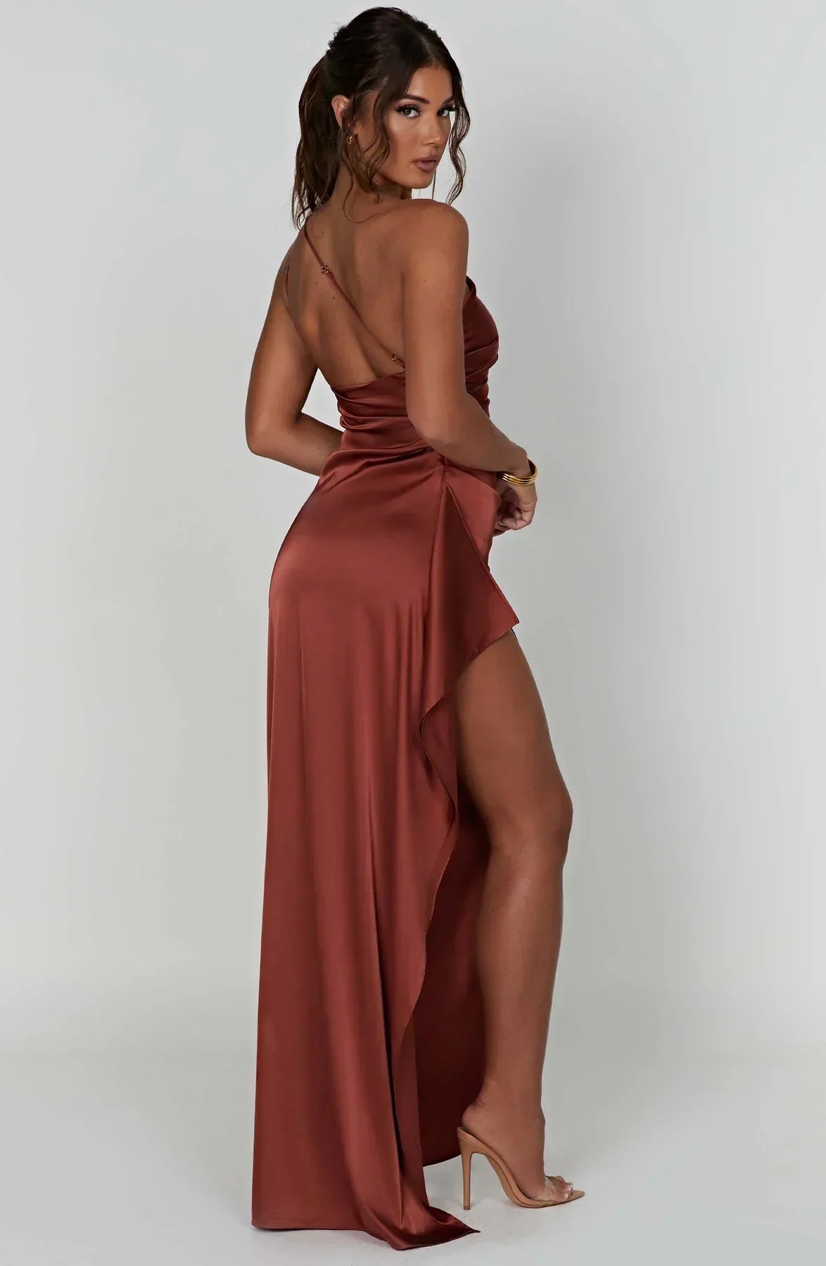 Satin Slit Dress