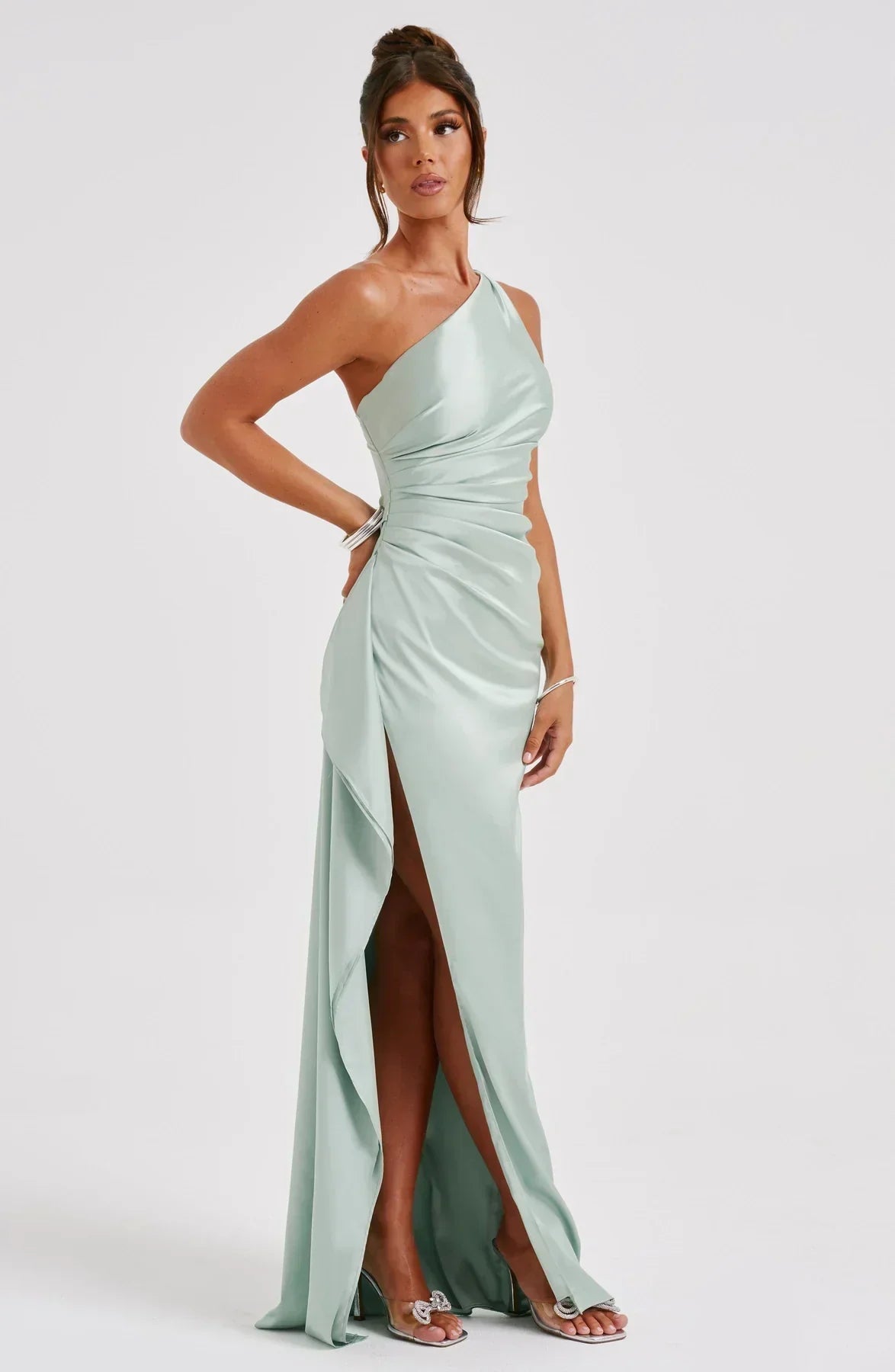 Satin Slit Dress