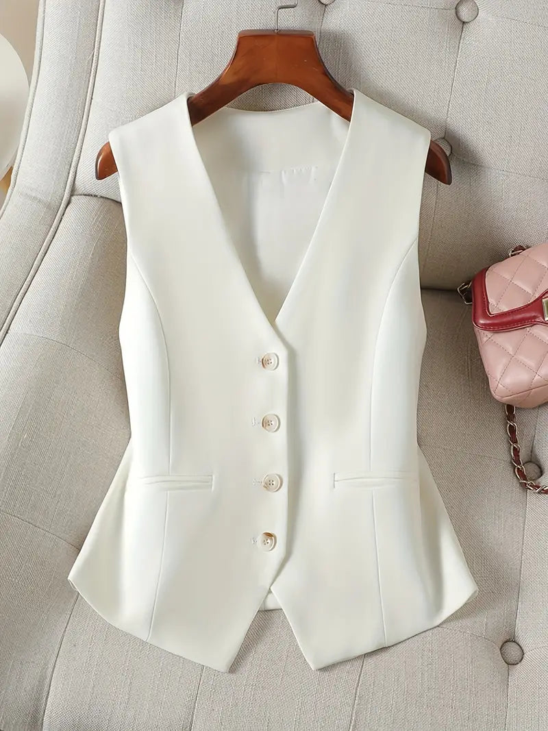 Sleeveless Vest With V-Neck