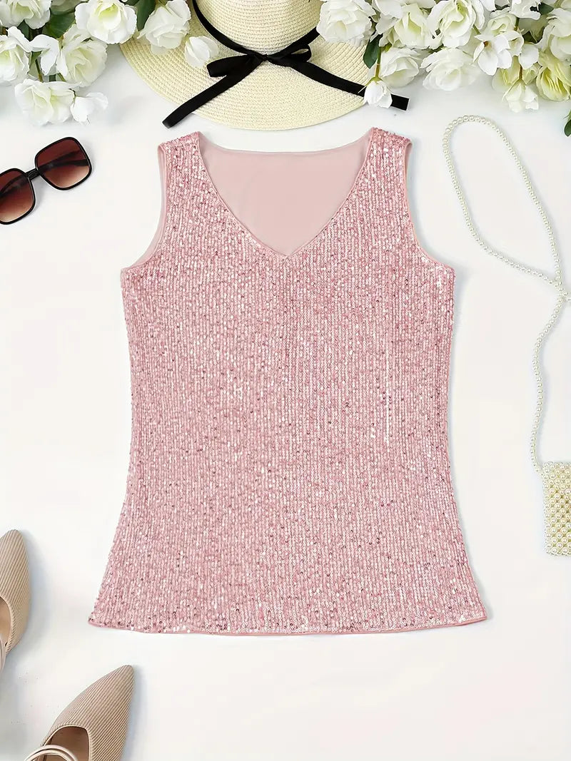 Elegant Sleeveless Top with Sequins