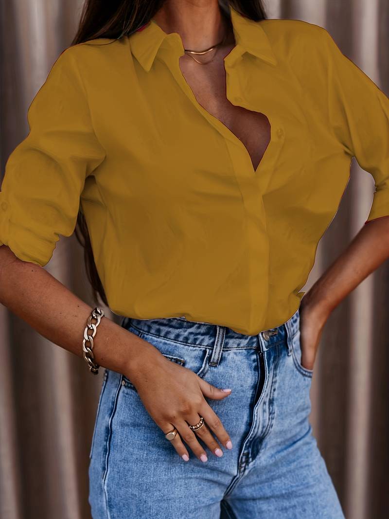 Solids, Simple Shirt with Button Placket Front