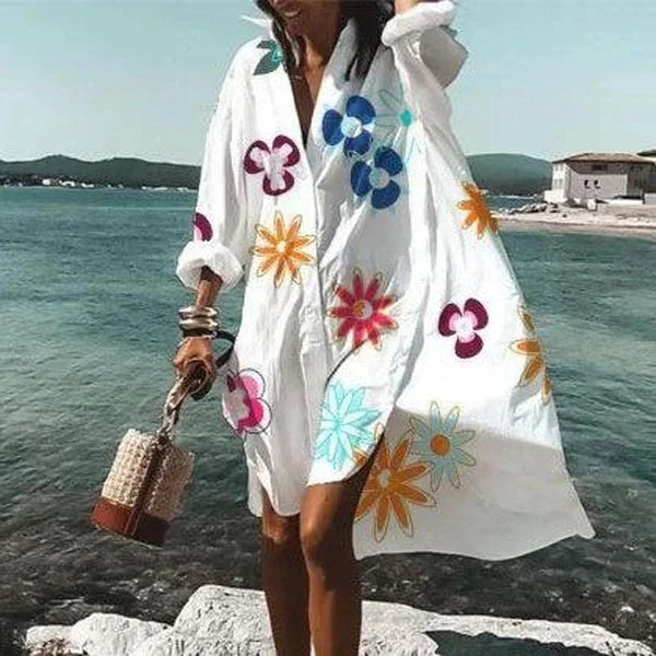 Casual Mid-length Shirt Dress for Women