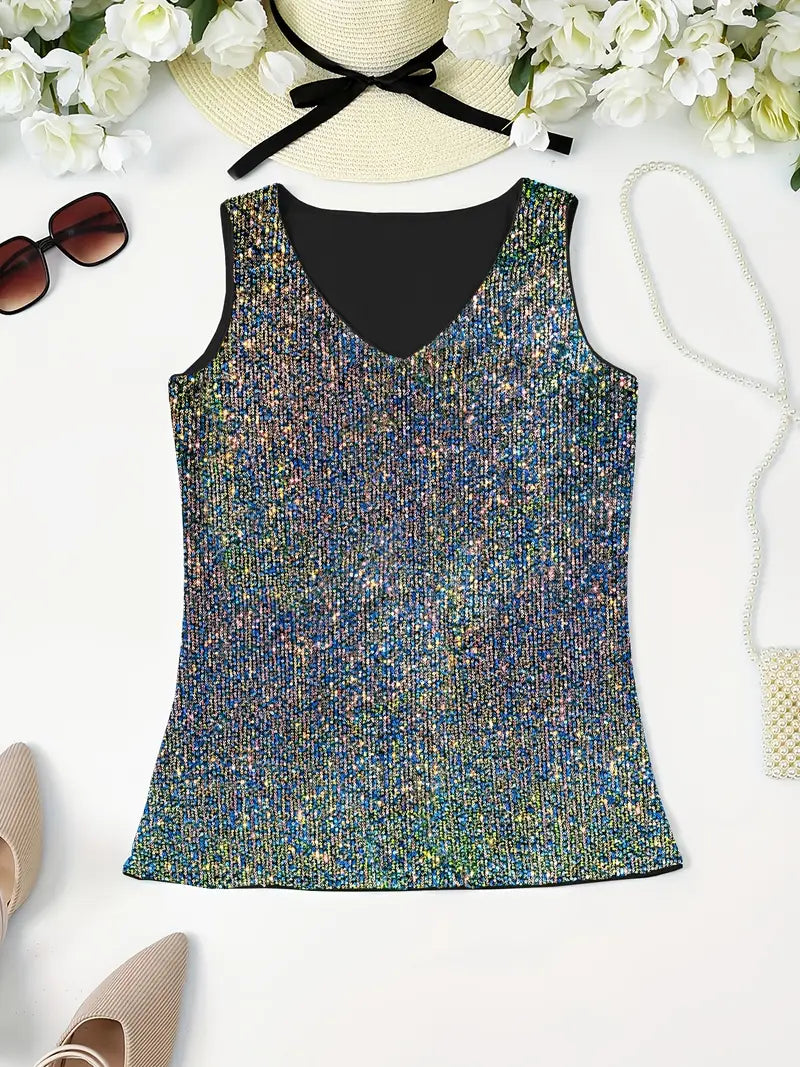 Elegant Sleeveless Top with Sequins