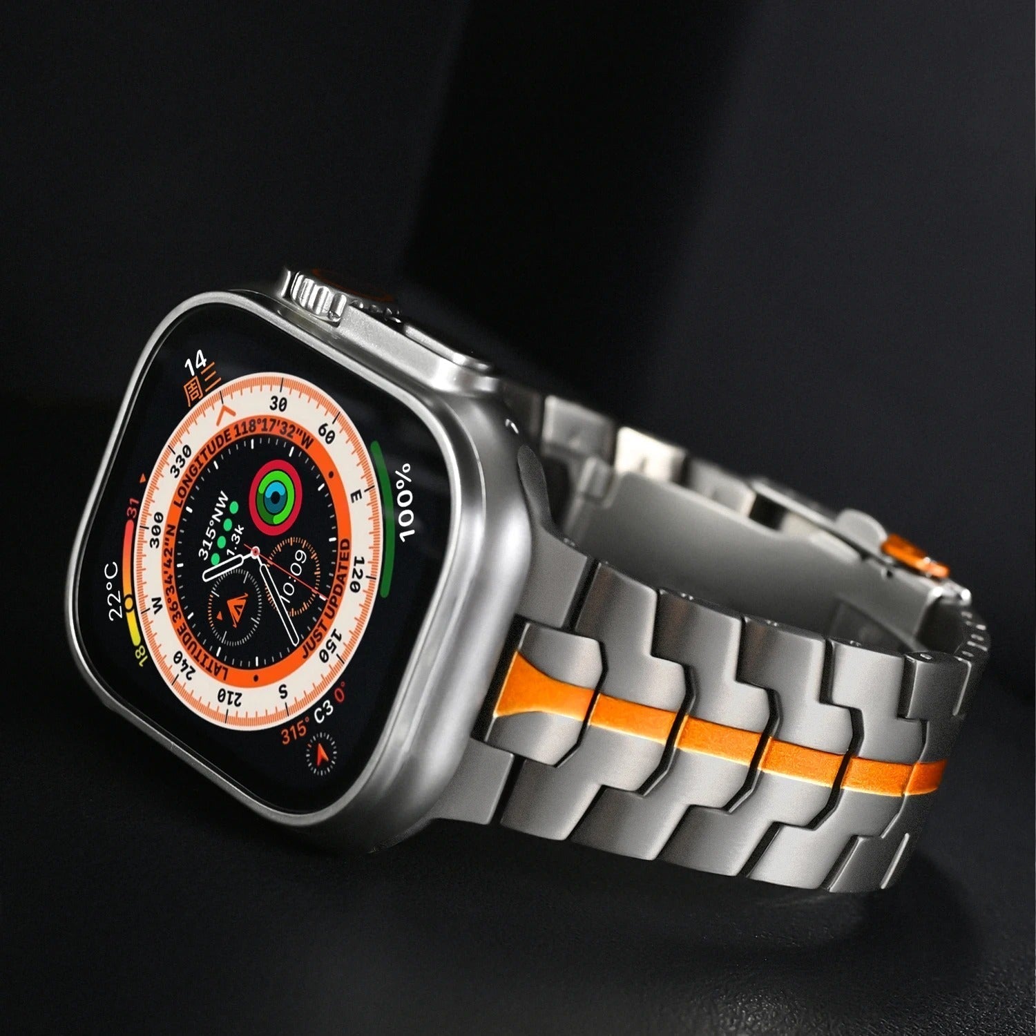 Luxe Titanium Apple Watch Band Suitable for Series 1 9 and Ultra