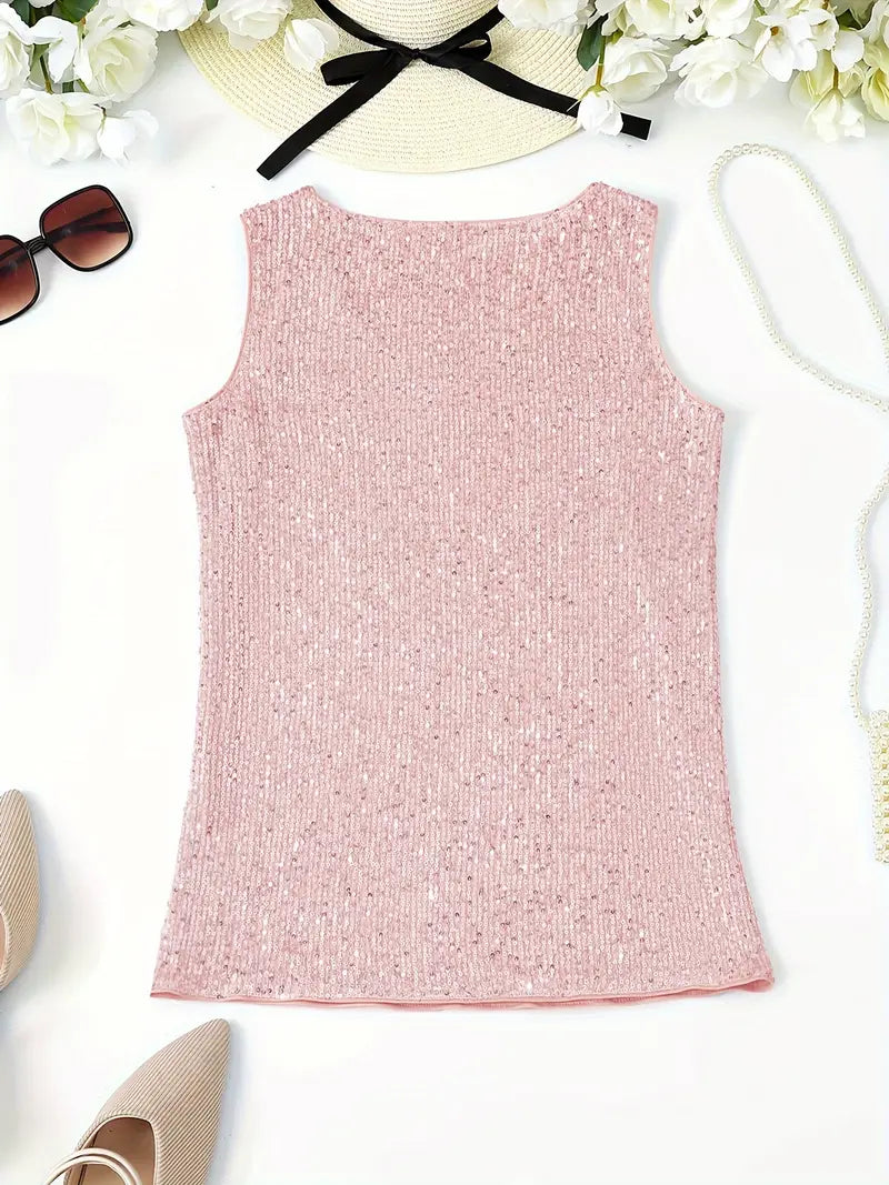 Elegant Sleeveless Top with Sequins