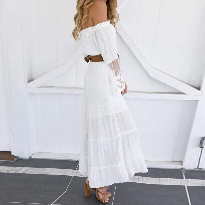 Bohemian Cotton Lace Maxi Dress