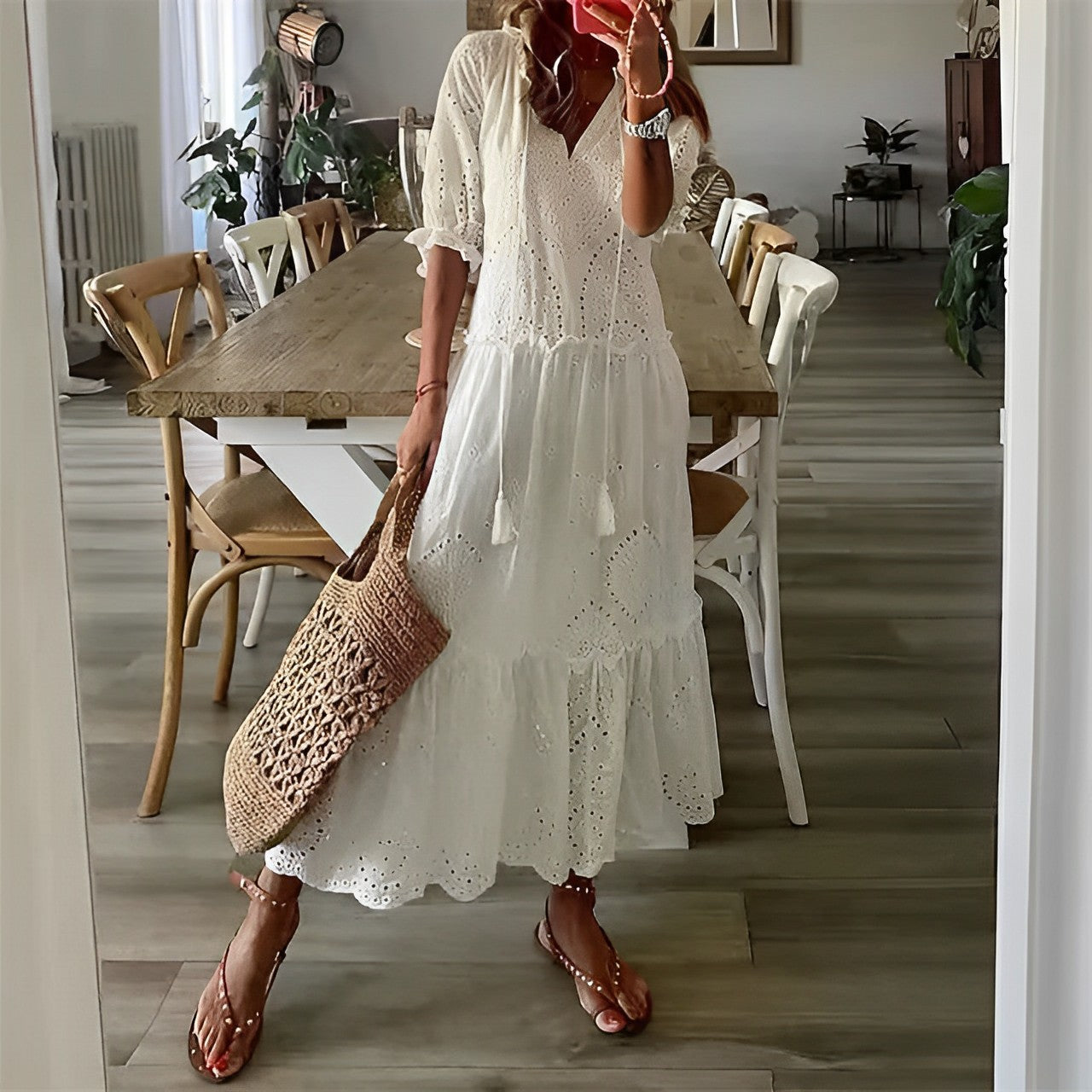 Stylish White Summer Dress