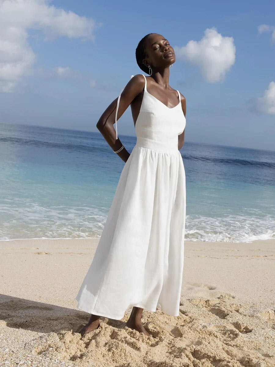 Breathable Summer Dress Made of Linen for Women