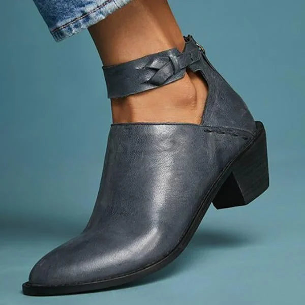Comfortable Women's Shoes With Heel and Zipper.
