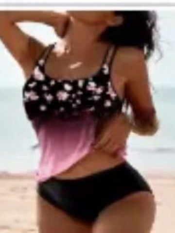 Stylish Printed Tankini Swimsuit