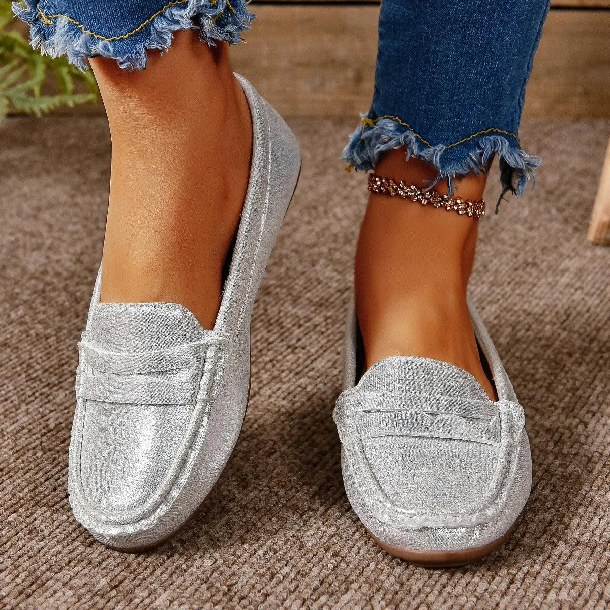 Gommino Flat Crossed Soft Sole Women