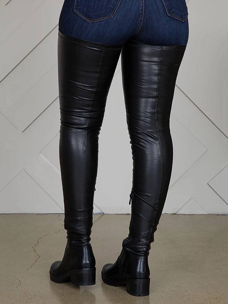 Lysse | Flat Overknee Boots made of Leather for Winter