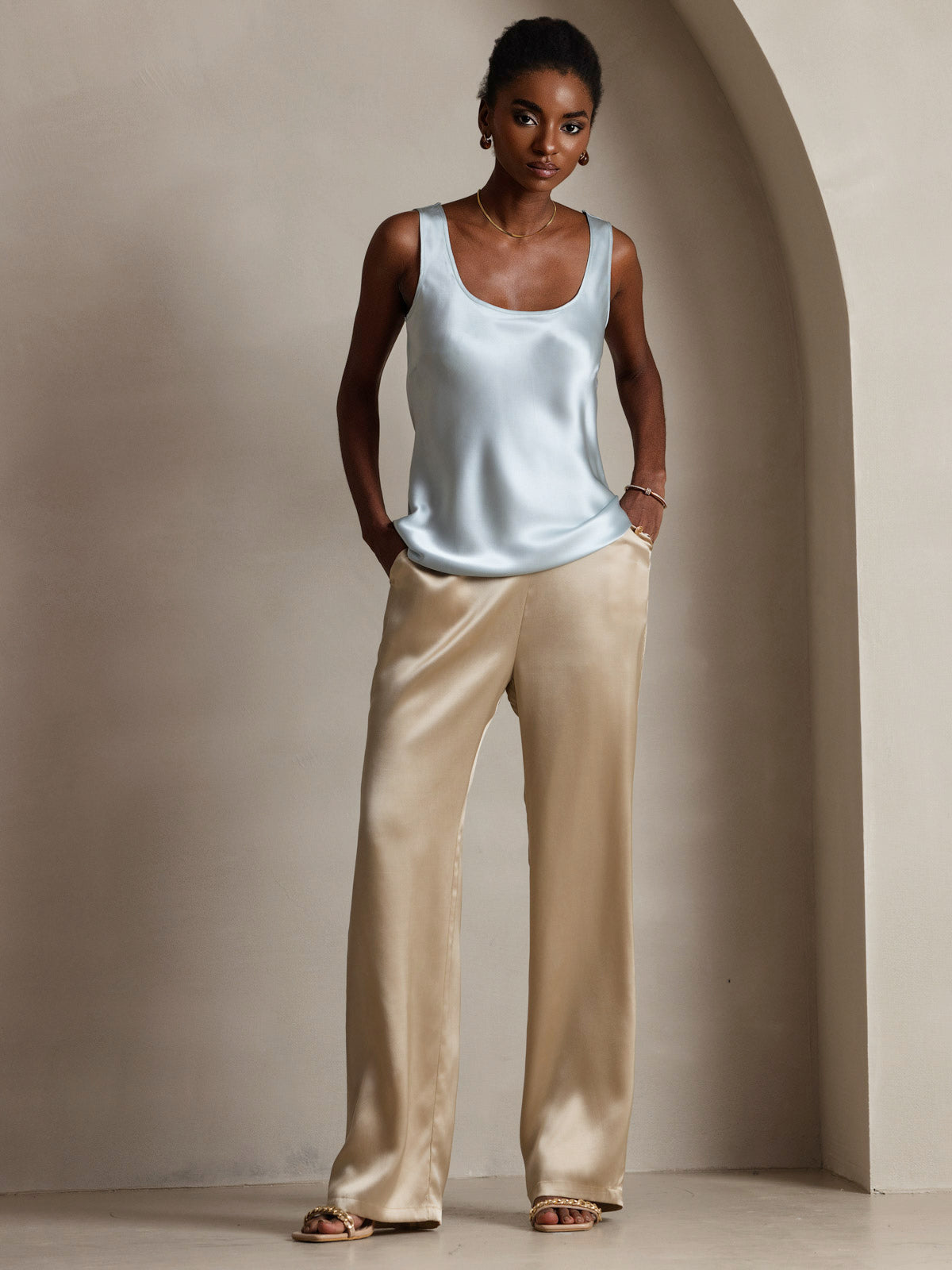 Silk U-Neck Tank Top