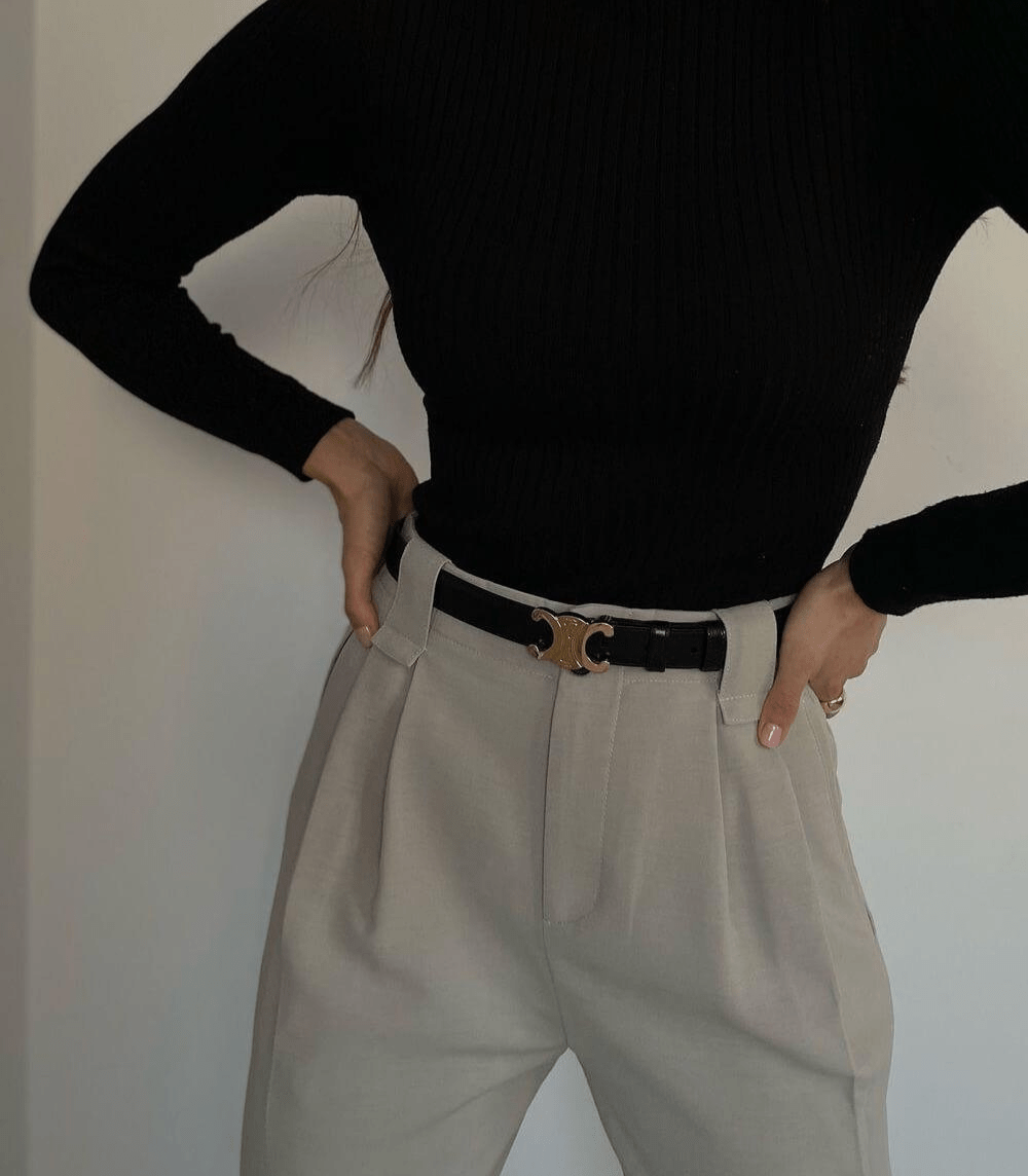 Refined Designer Belt with Golden Accent