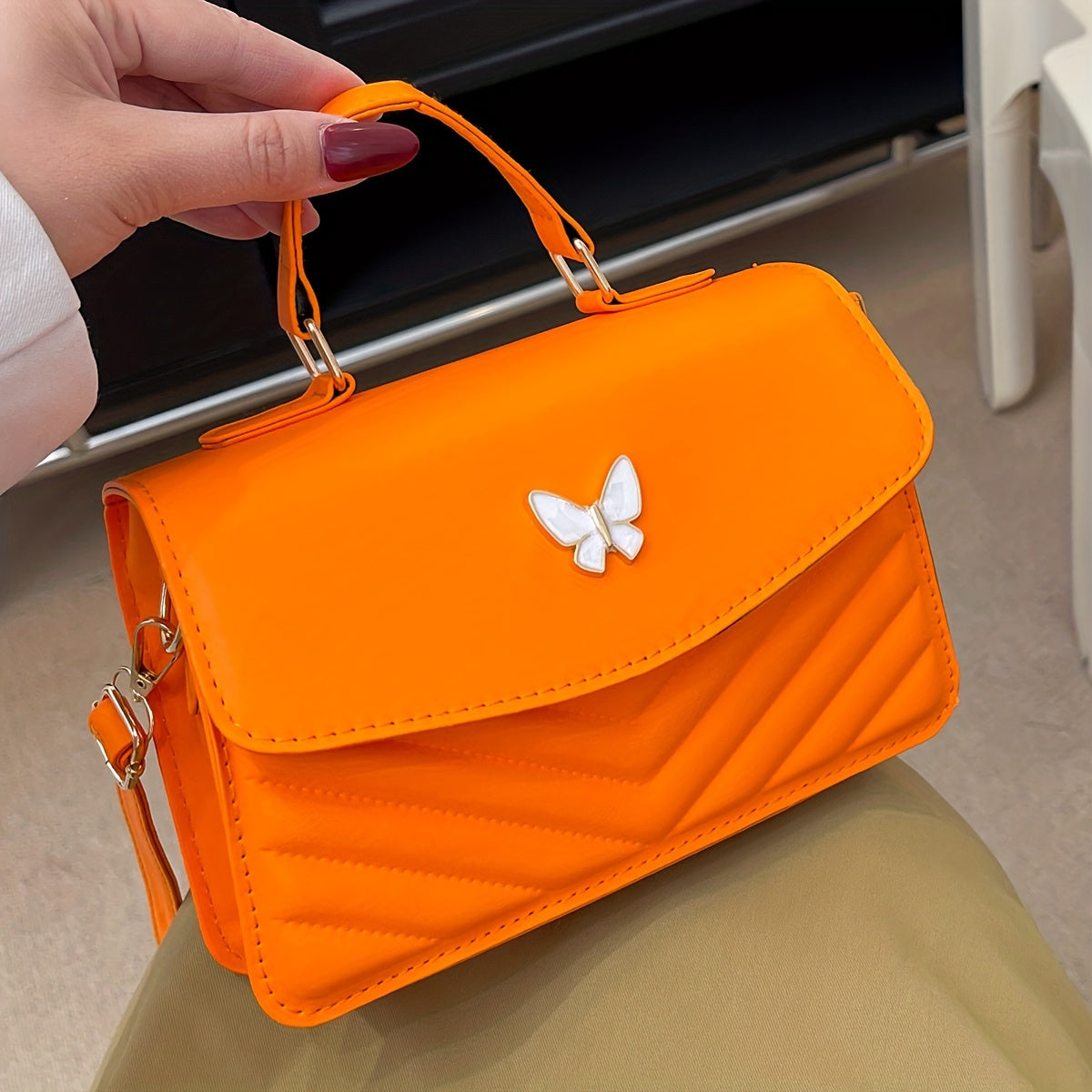 Fashionable Solid Color Shoulder Bag and Crossbody Bag