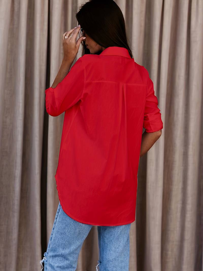 Solids, Simple Shirt with Button Placket Front