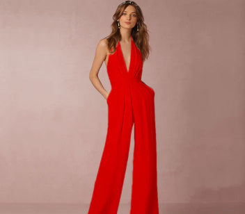 Sleeveless Halterneck Jumpsuit