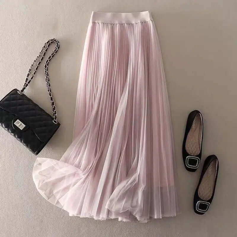 Women's Pleated Skirt Long Maxi