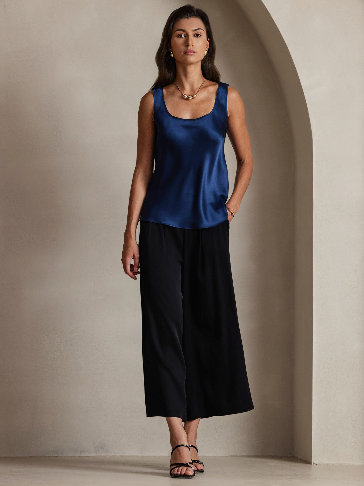 Silk U-Neck Tank Top