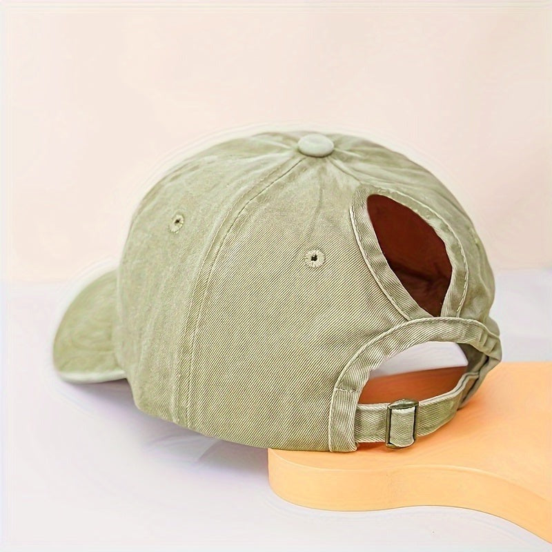 Ponytail Baseball Cap With Breathable Comfort and Uv Protection
