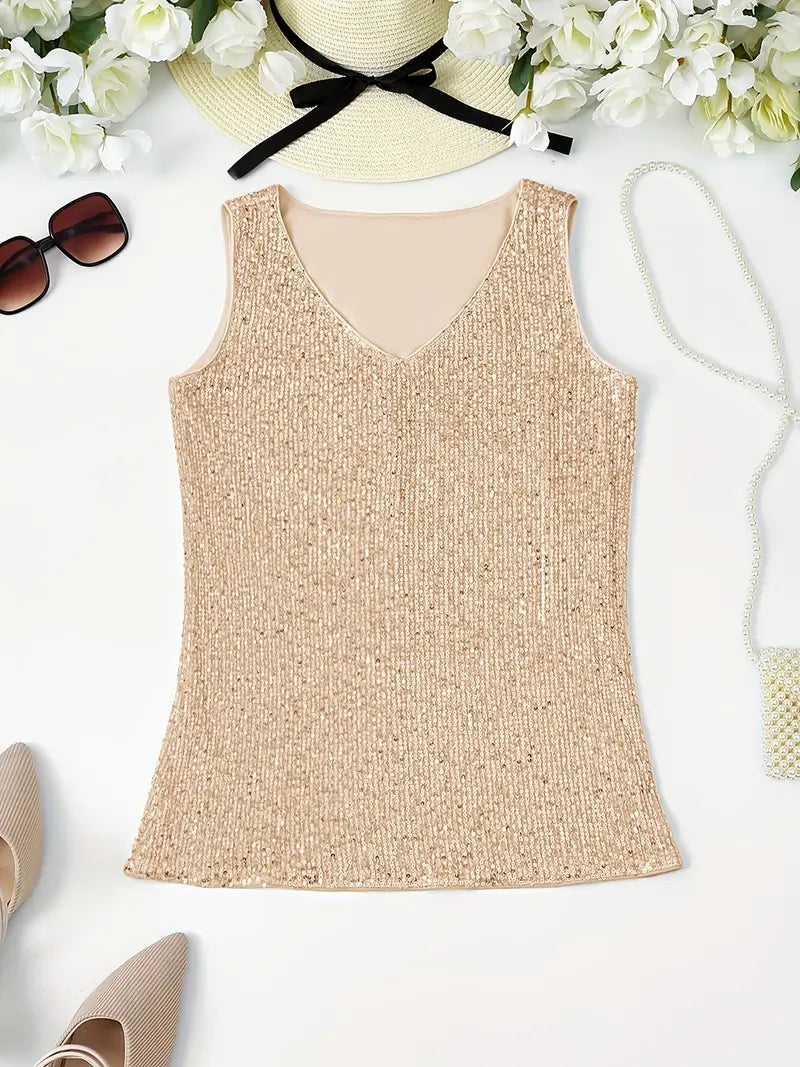 Elegant Sleeveless Top with Sequins