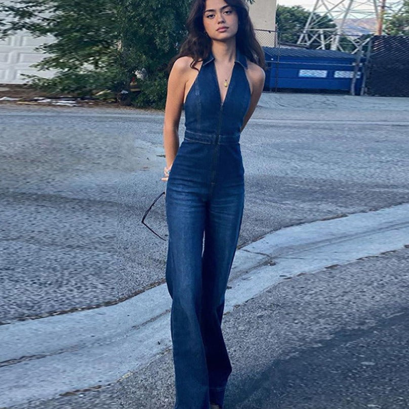 Denim Overall With Neckholder