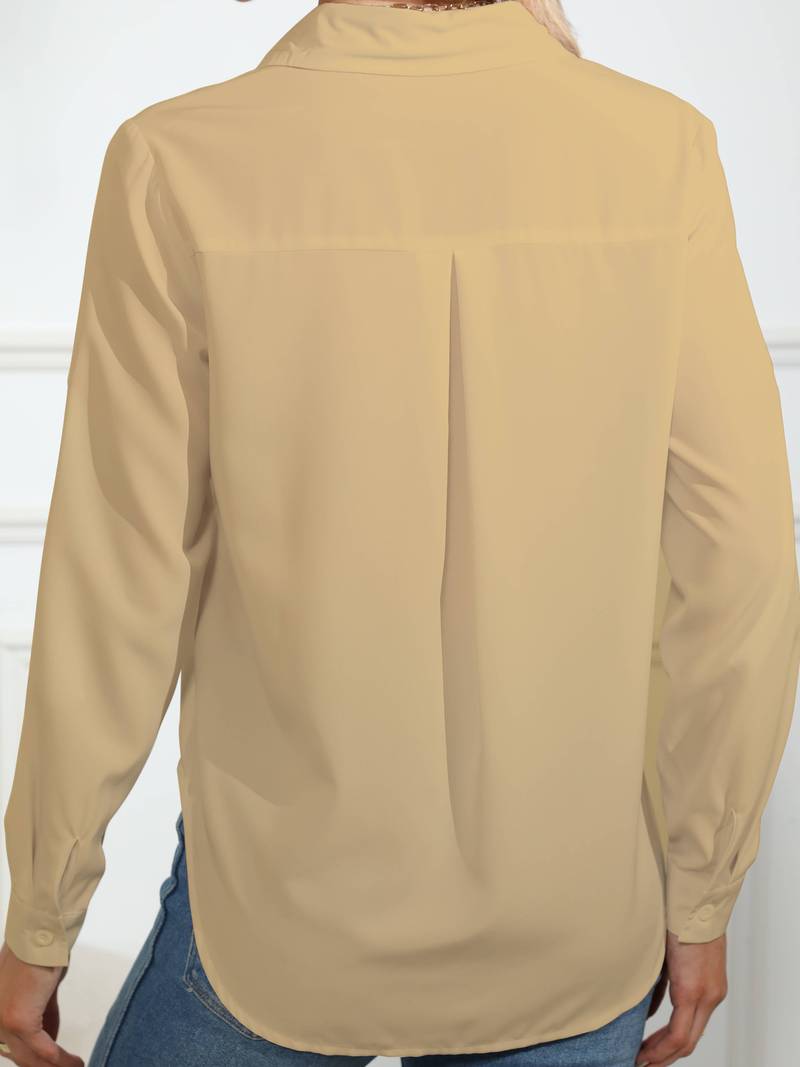 Solids, Simple Shirt with Button Placket Front