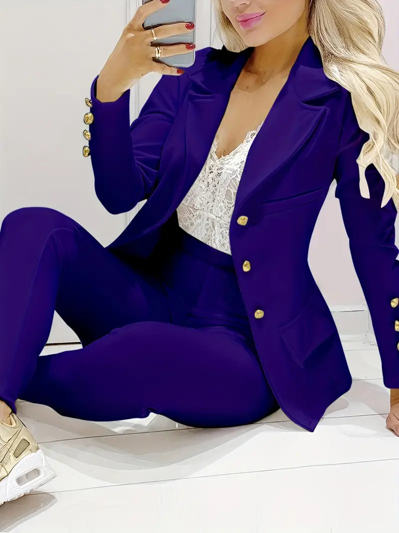 Lysse | Simple, Elegant, Double-Breasted Blazer and Slim Fit Pants