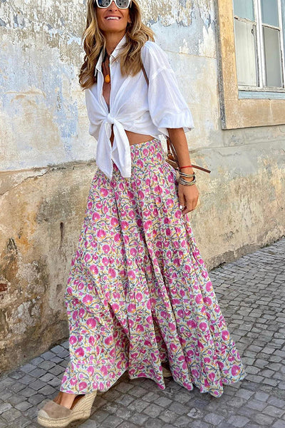Summer Long Skirts Boho Print