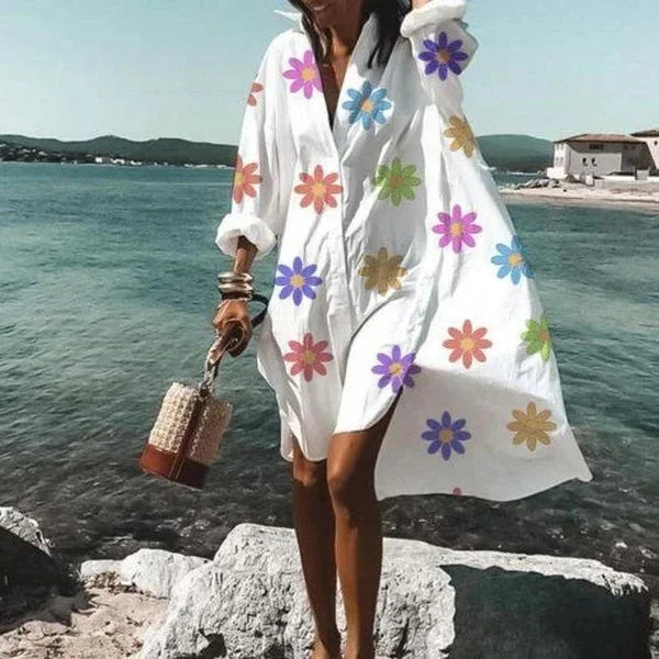Casual Mid-length Shirt Dress for Women