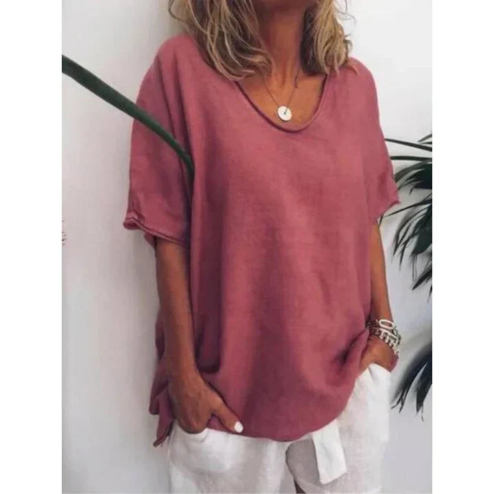 Oversized Linen T-Shirt