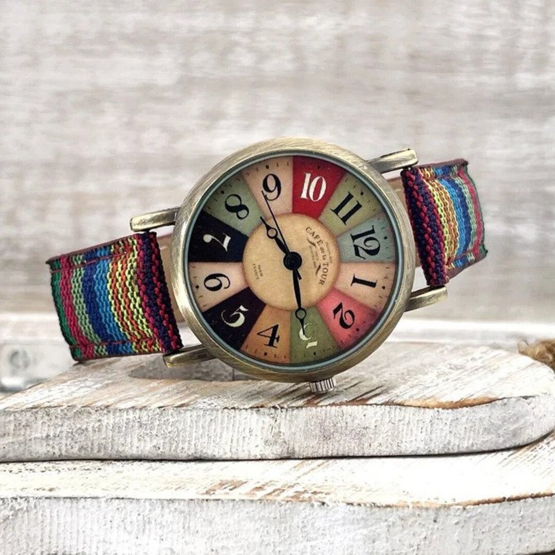 Multicolored Rainbow Pattern Watch