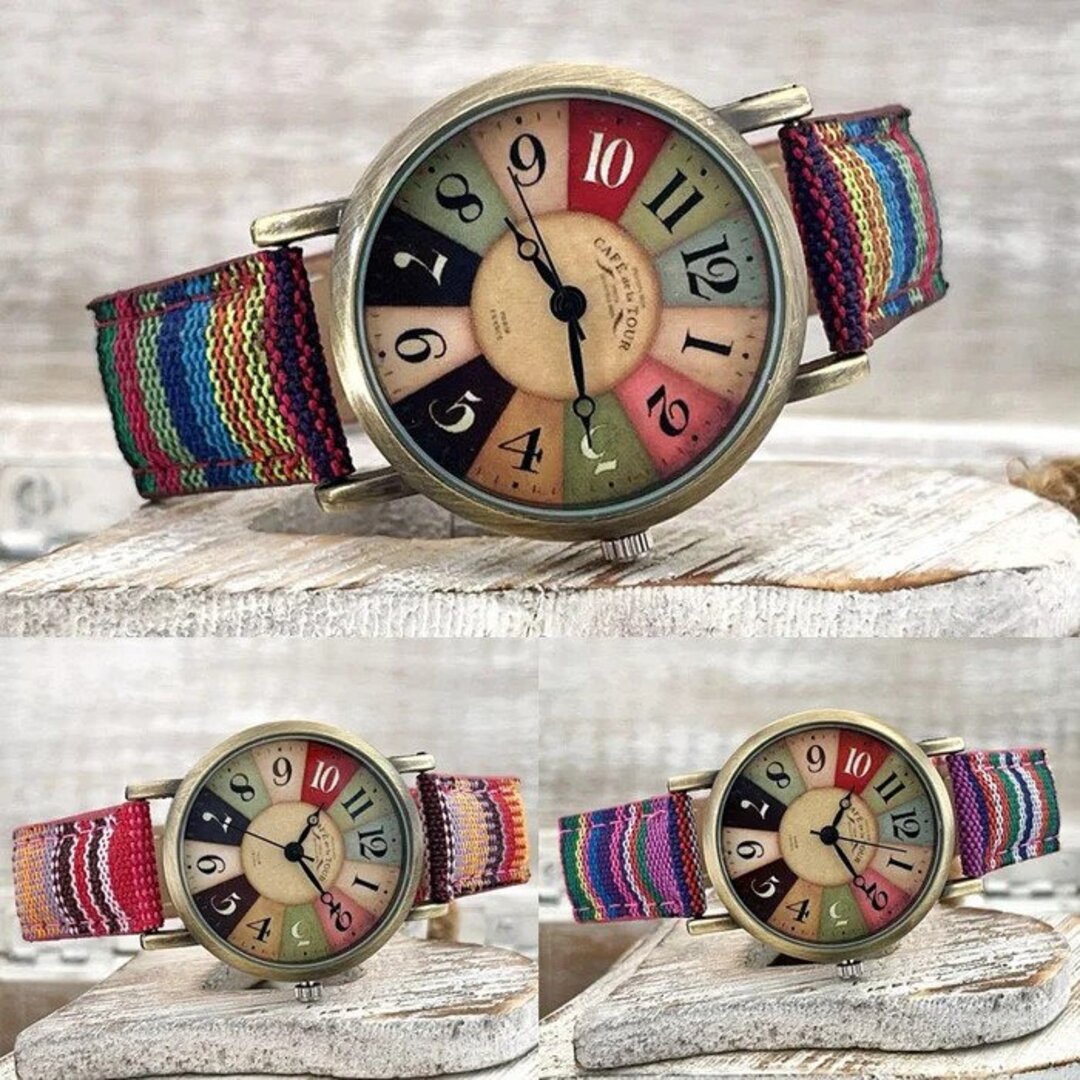 Multicolored Rainbow Pattern Watch