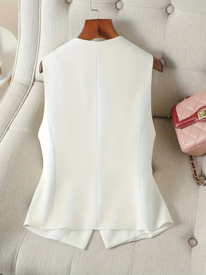 Sleeveless Vest With V-Neck
