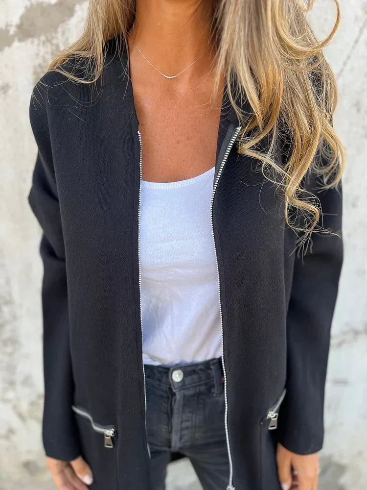 Lysse | Crew Neck Zipper Long Sleeve Casual Jacket