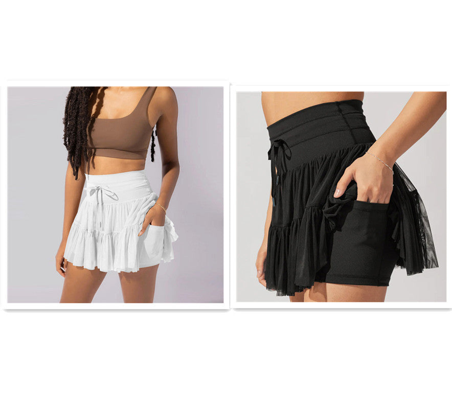 High Waist Mini Skirt With Safety Shorts