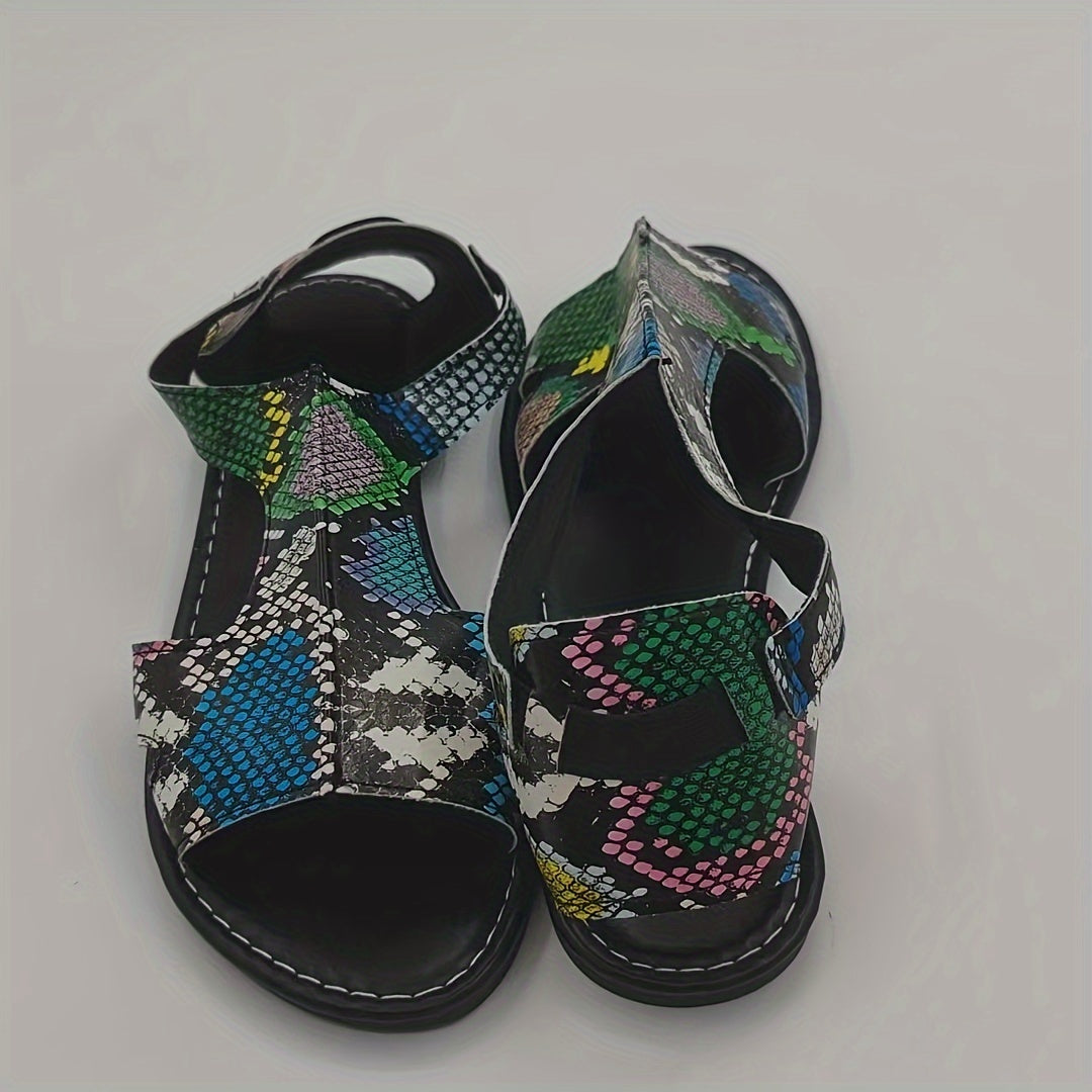 Sandals with Elastic Strap, Lightweight Flat Summer Shoes
