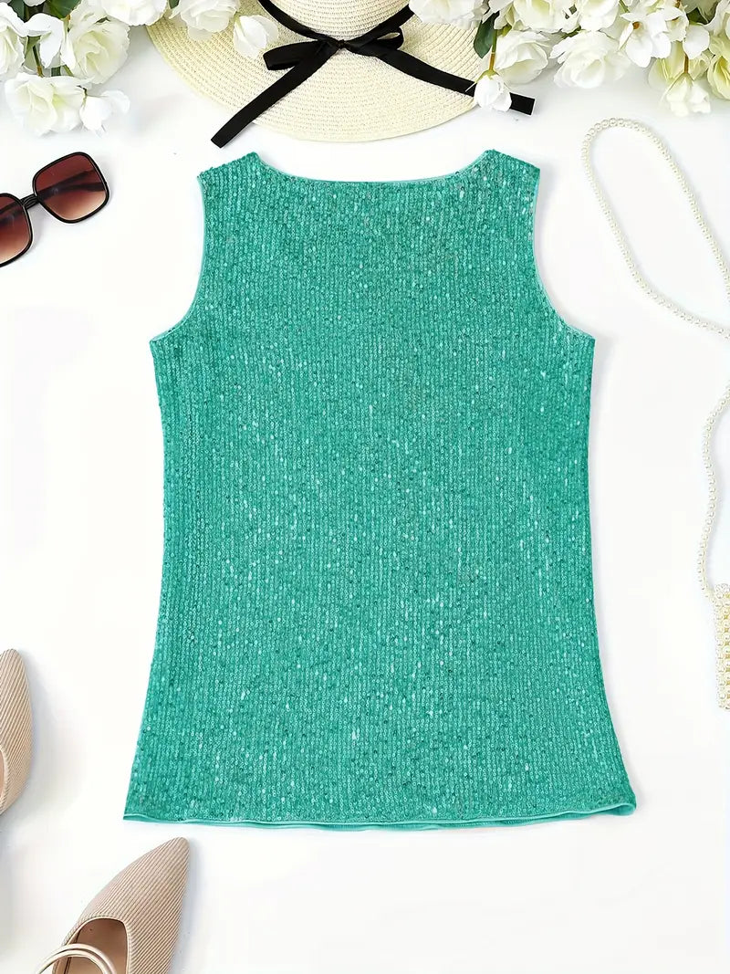 Elegant Sleeveless Top with Sequins