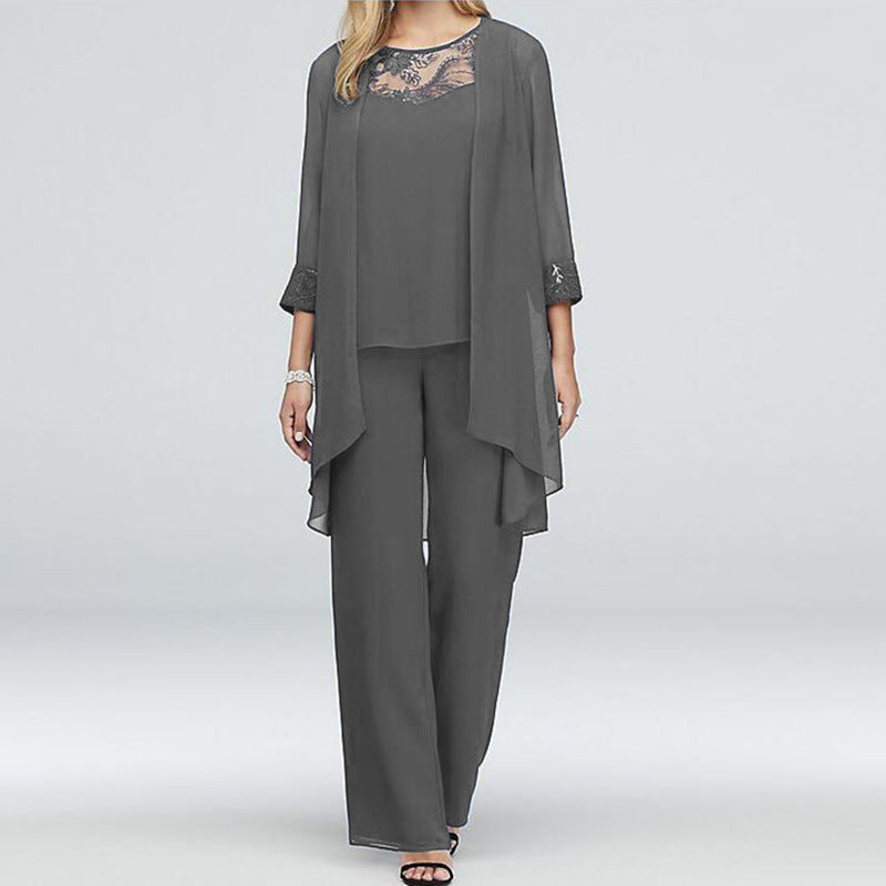 Elegant Three-piece Cardigan Set