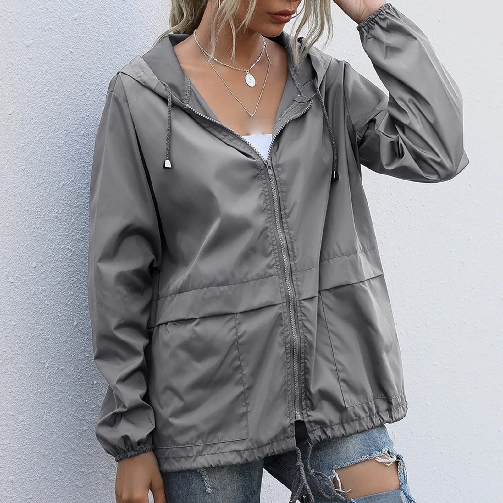Lightweight Windbreaker with Hood