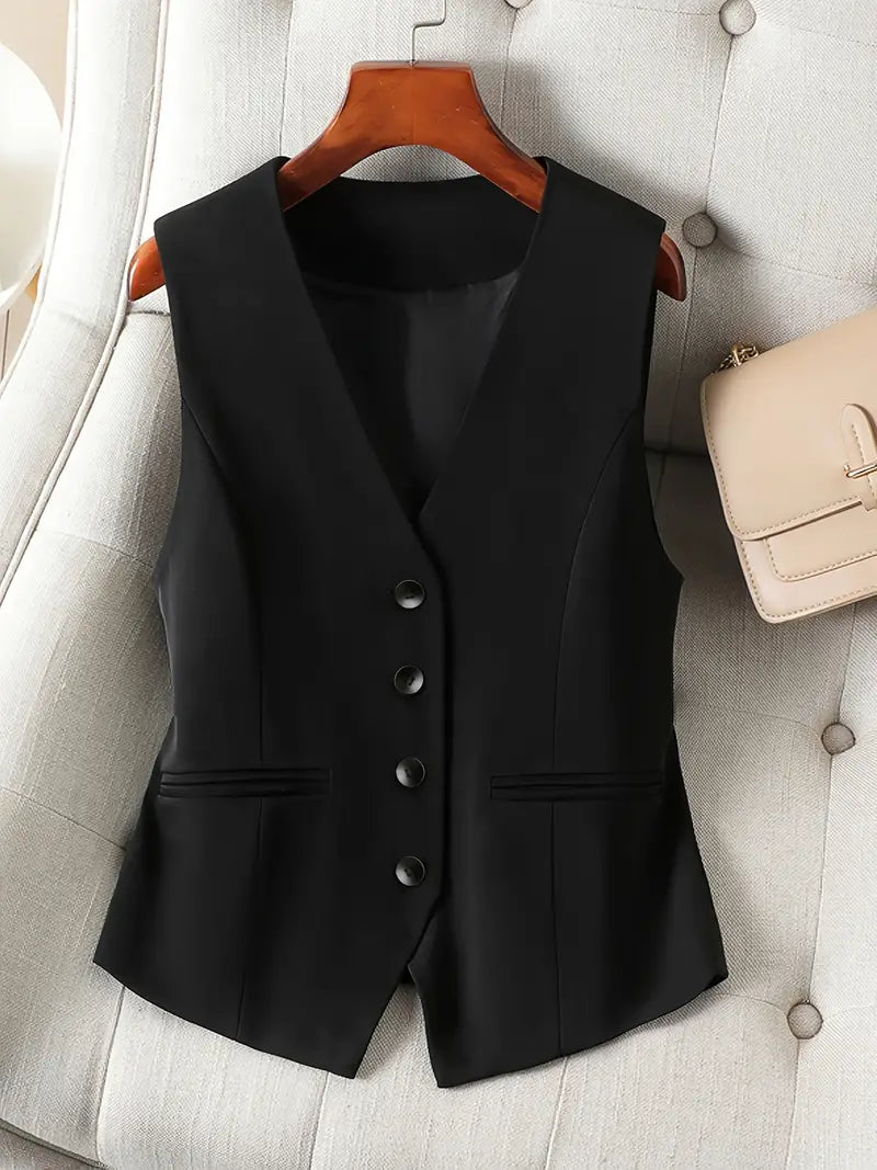 Sleeveless Vest With V-Neck
