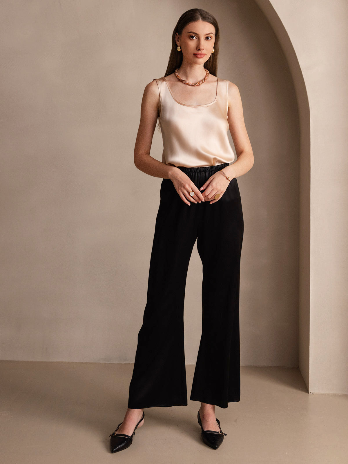 Silk U-Neck Tank Top