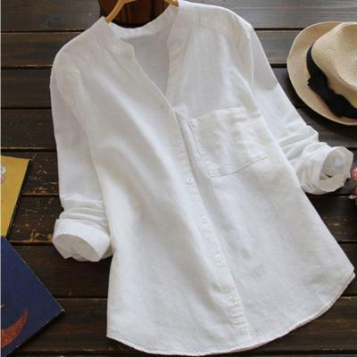 Stylish Long-Sleeve Linen Blouse
