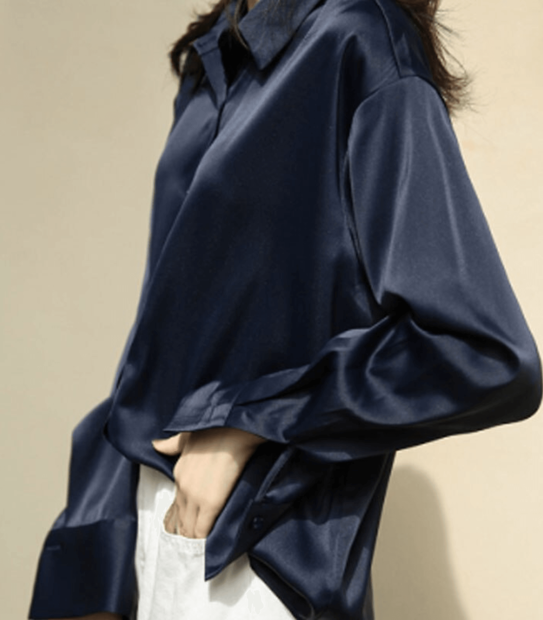 Buttoned Satin Silk Blouse