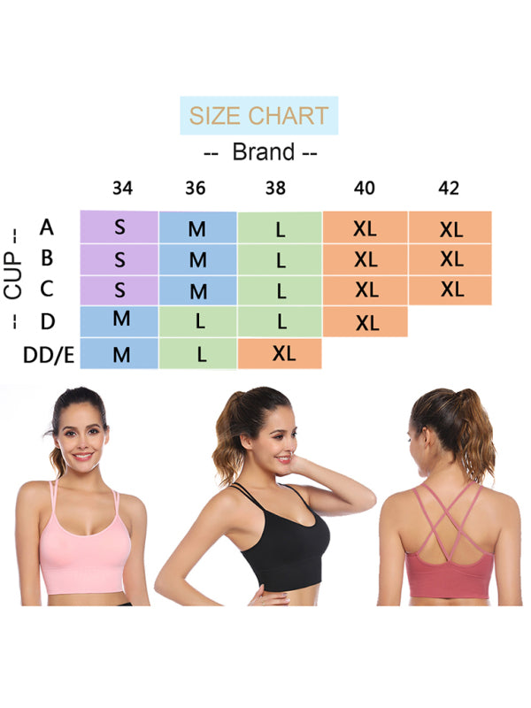 3-Pack Women's Sports Bra Padded Crisscross Yoga Bra Seamless Medium Impact Fitness Activewear